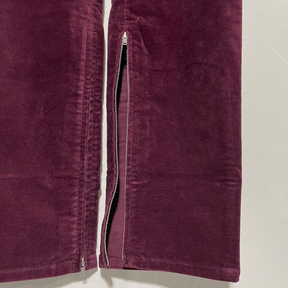 New D & Co Adaptive Wheelchair Fit Full Length Velveteen Pants Burgundy Size 10 - Picture 8 of 16
